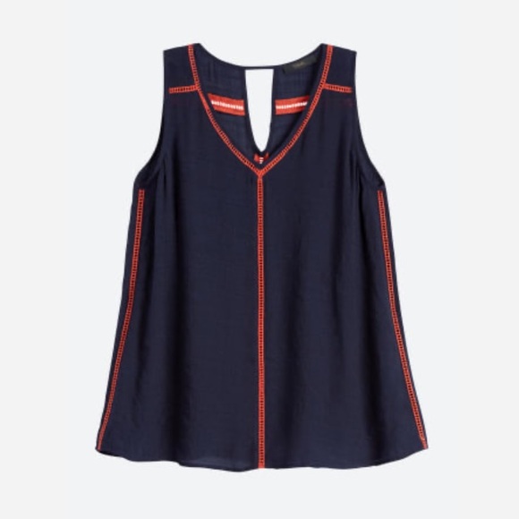 THML Tops - {THML} Navy Tank with Red Detailing - Medium